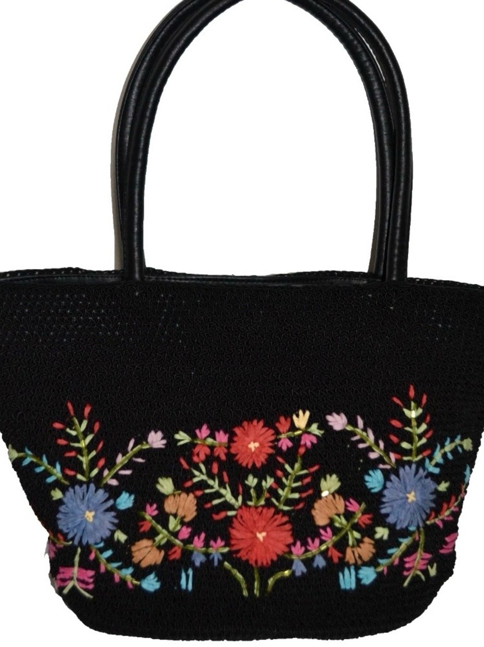 St John’s Bay Floral Crochet Style Handbag Multicolor Boho Cottagecore